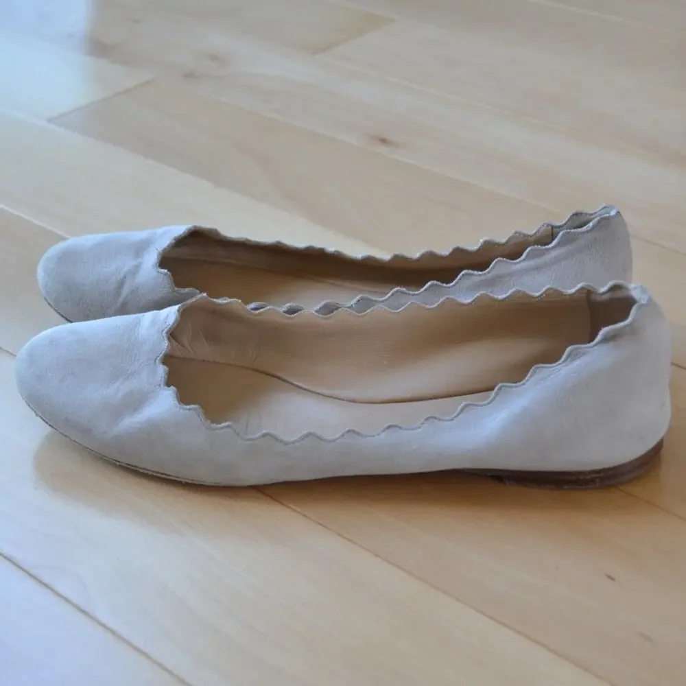 Chloe Lauren Flats in Elephant Grey Suede Size 7